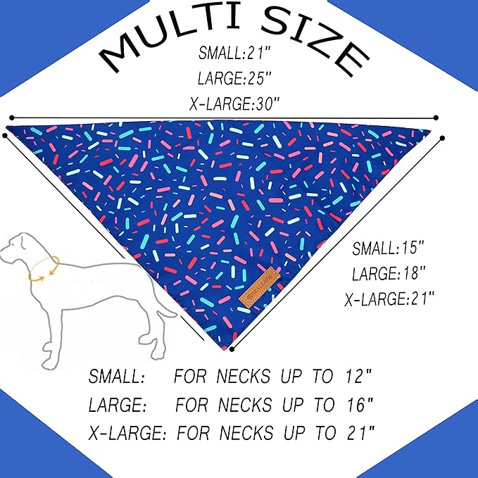 Realeaf Dog Birthday Bandanas 2 Pack, Dog Birthday Party Supplies, Blue and Pink Bandana, Triangle Reversible Pet Scarf for Boy and Girl, Premium Durable Fabric, Multiple Sizes Offered (X-Large)