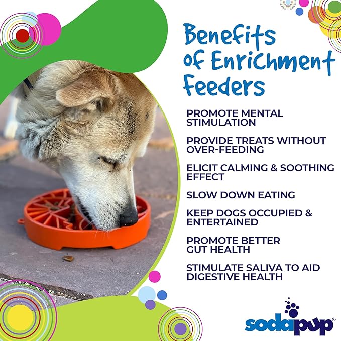 SodaPup Yin Yang eTray – Durable Enrichment Feeder Made in USA from Non-Toxic, Pet-Safe, Food Safe Material for Mental Stimulation, Calming, Slowing Down Eating, Healthy Digestion, & More