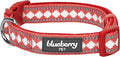 Blueberry Pet 3 Colors 3M Reflective Jacquard Neoprene Padded Adjustable Dog Collar, Coral, Medium, Neck 14.5"-20"