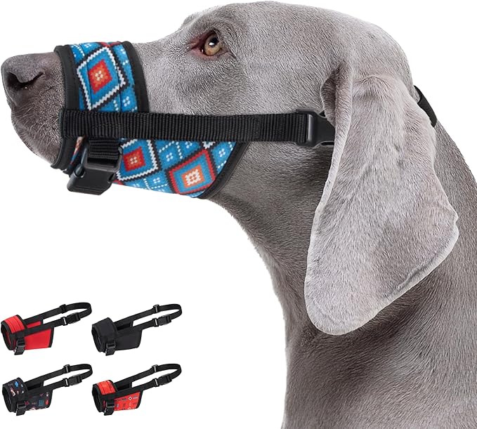 CollarDirect Dog Muzzle - Updated Design Adjustable Soft Breathable Tribal Nylon Dog Mouth Guard Cover for Small, Medium and Large Dogs, Anti Chewing, Barking & Biting (L/XL, Pattern 3)