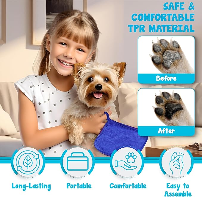 Happy Paws Dog Paw Cleaner, Dog Paw Washer, Paw Muddy Paw Cleaner for Small Breed Dogs Towel, Blue-Huge Price Drop-While Supplies Last