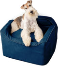 Snoozer Dog Car Seat: Lookout I Dog Booster Car Seat for Pets up to 25lbs, Helps Alleviate Travel Sickness & Fear for Dogs, Removable Washable Cover – Sapphire, Size Medium