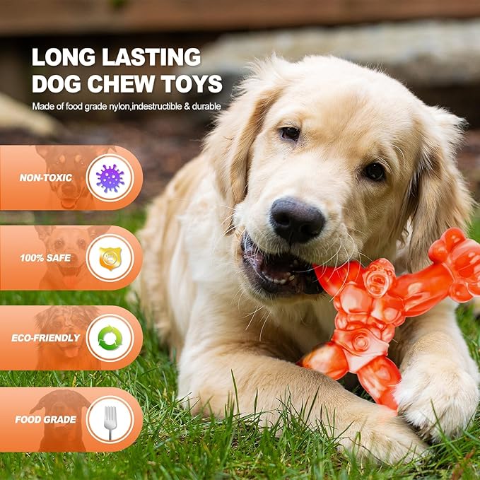 Indestructible Dog Toys for Large Dogs Aggressive Chewers, Tough Dog Toys for Aggressive Chewers Large Breed, Heavy Duty Tough Bone to Keep Them Busy