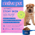 GutWell Itchy Skin - Dog Itching Skin Relief & Seasonal Allergy Itch Relief for Dogs - Promotes Skin Hydration, Elasticity & Healthy Barrier with Triple-biotic Blend, Zinc, & Vitamin E - 120 Scoops