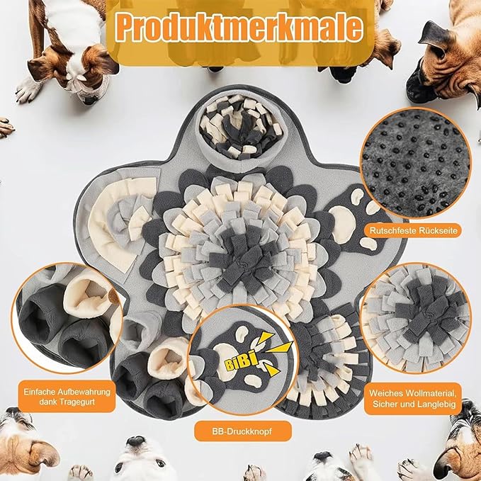 Dog Snuffle Mat - Puppy Foraging Toy Pad, Interactive Pet Slow Feeder Mat, Non Slip hides Treats Playboard | Engaging Feeding Puzzle Activity for Home Apartment Office Indoor Living Room