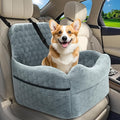 Dog Car Seat for Small/Medium Dogs - Puppy Car Seat Under 35 lbs with Thick Elevated Cushion & Safety Belt for Travel - Detachable & Washable Dog Booster Seat with 2 Sides Storage Pockets(Gray)