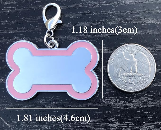 Personalized Dog ID Tags - tag for Dog Collar, pet ID tag, Dogs Tags for Pets, Laser Engraved Name Tags for Dogs, Dog Tags for Large Dogs, Blank Dog Tags (Bone-Shaped-Large: Green)