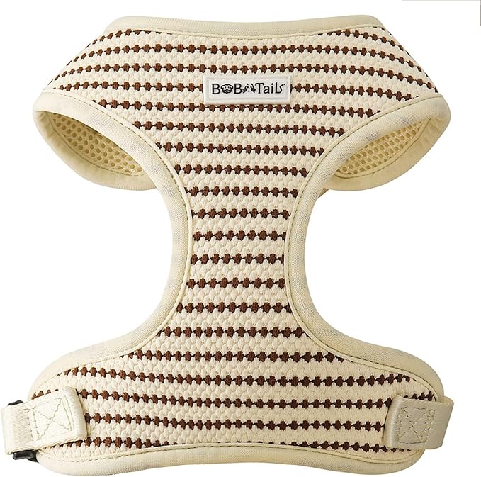 No Pull Dog Vest Harness for Small&Medium Dogs, Side Clip Adjustable Pet Vest, Soft Breathable, Fashion Dog Harnesses for Walking, Running, Shopping (Beige, M)