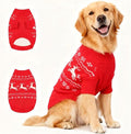 Christmas Small/Medium Dog Sweater, Warm Dog Winter Coat w/Sleeves & Leash Hole, Comfy Stretch Premium Dog Clothes for Golden Retriever-Best for Holidays, Daily Walks XXL Red
