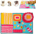 Dog Snuffle Mat Treat Blanket, Pet Puzzle Activity Mat for Stress Release, Nose Work Mat for Slow Feeding and Foraging Training Colorful