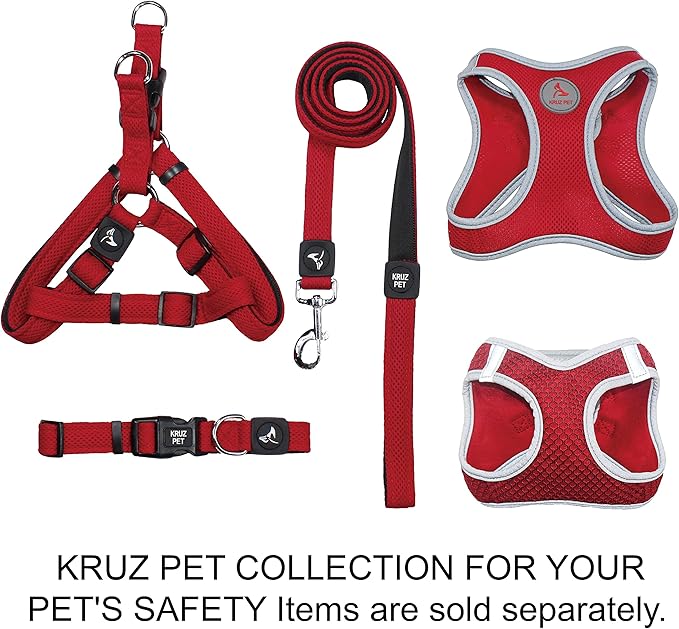 Kruz No Pull Dog Harness (Chest 26”-38”, Weight 44-88 lbs) Heavy-Duty Pet Harness for Large Breeds, Ultra-Comfort Fit, Lifetime Durability, Adjustable Dog Harness No Pull Design (Pink, Large)