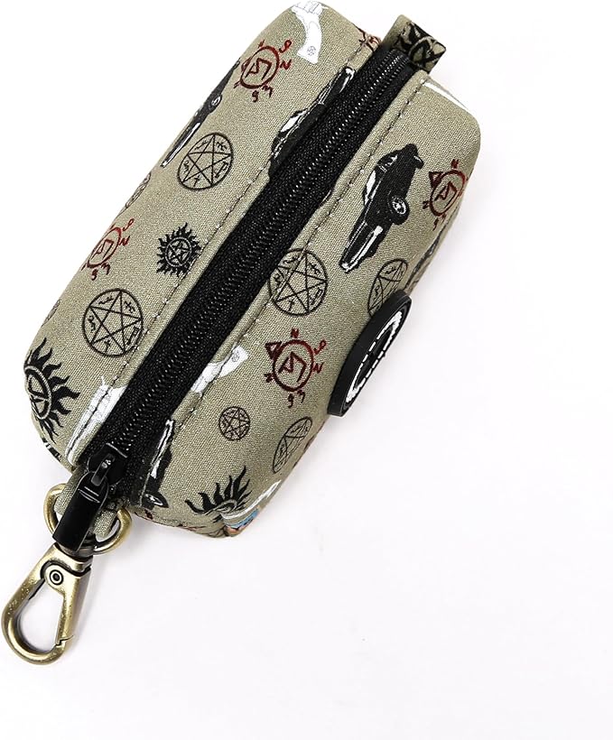 Organic Cotton Dog Poop Bag Holder for Leash Brass Hardware Waste Bag Dispenser Pet Waste Management Solution
