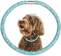 Stylish and Luxurious Diamond Dog Collar,Magnetically Absorbent Clasp,Full Diamond Design,Perfect for Wedding and Everyday Walking - Blue Diamons Necklace Collar for Small Dogs,12''