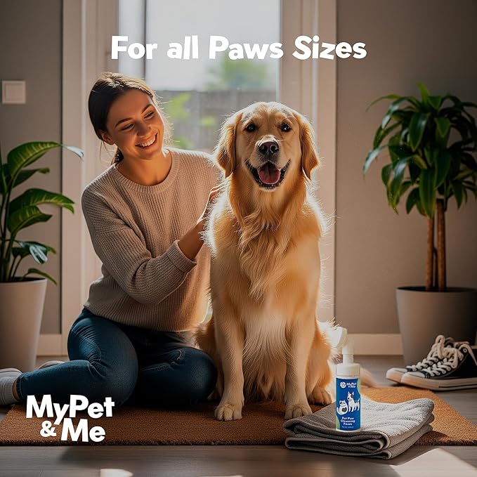 My Pet & Me - Dog Paw Cleaner - Foaming Cleanser for Easy Cleaning - No-Rinse Dog Paw Washer - Gentle Foot Cleaner for Dogs - Paw Wash for Small & Large Dogs - 4.05 oz