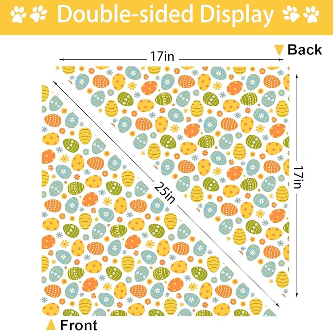 Easter Dog Bandana, 2 Pack Adjustable Holiday Party Pets Rabbit Easter Egg Bandanas Triangle Bibs Cat Scarf Set