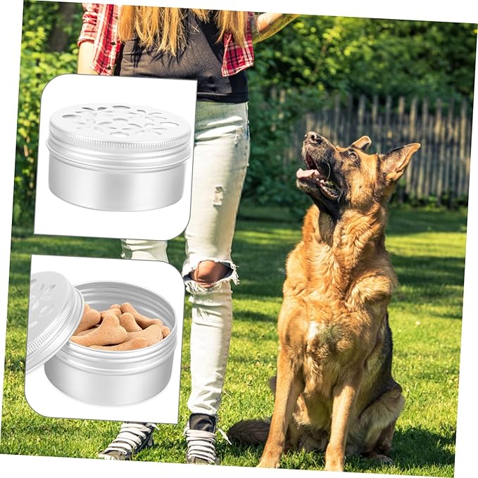 VANZACK 80ml Dog Scent Training Kit 10pcs Aluminum Sniffle Boxes for Canine Nose Work and Scent Detection Portable Odor Training Supplies for Dogs and Puppies