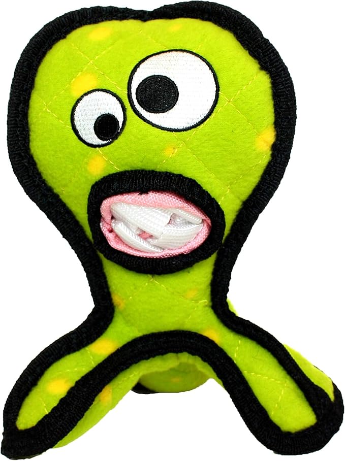TUFFY® - World's Tuffest Soft Dog Toy - Alien - Multiple Layers. Made Durable, Strong & Tough. Interactive Play (Tug, Toss & Fetch). Machine Washable & Floats. (G3 Green, Large 2 Pack)