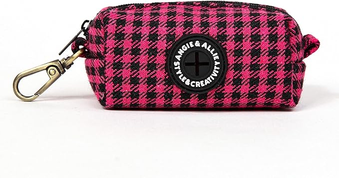 Organic Cotton Dog Poop Bag Holder for Leash Brass Hardware Waste Bag Dispenser Pet Waste Management Solution