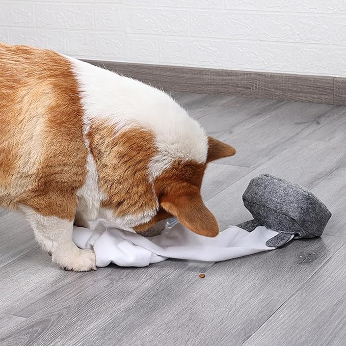 HDKUW 2PCS Dog Puzzle Toy, Dog Tissue Box Plush Toy, Interactive & Enriching Snuffle Game for Small Medium Dogs, Durable Hide and Seek Slowly Feeder Toy, Treat Dispensing & Nose Work Fun Blue Gray