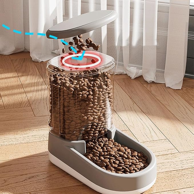 Thereisno 3.8L Pet Water Bowl Food Feeder Automatic Dog Feeding Bowl Water Dispenser Cat Drinking Bowl Food Container Pet Dishware Pet Feeder