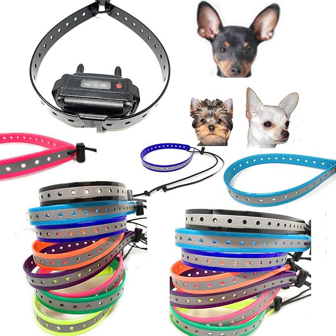 Replacement GPS eCollar with Adjustable Bungee, Multi-Hole Design, and Secure Toggle Closure for Small Dogs (Reflective Green, Small Neck)