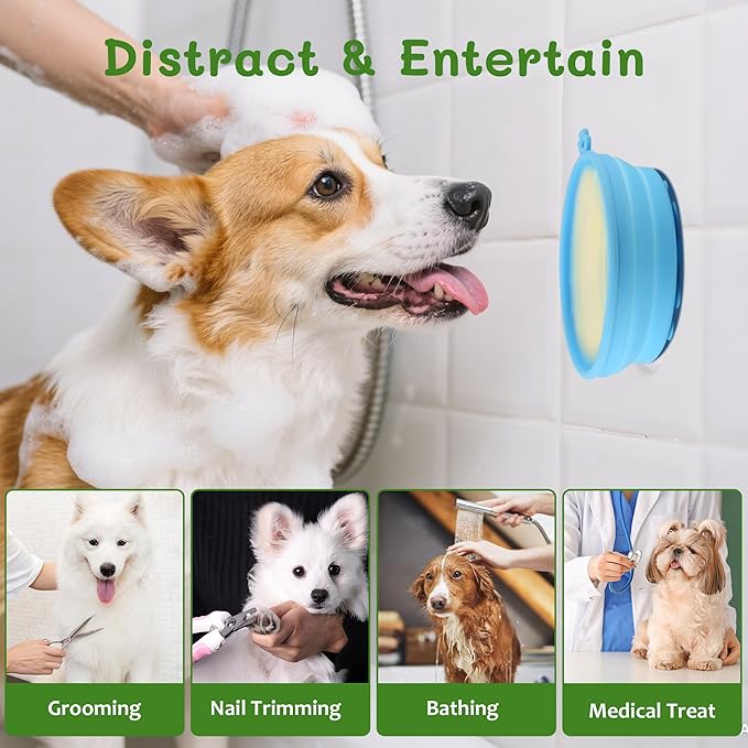 Collapsible Dog Bowl for Travel Outdoor Portable Silicone Pet Bowl with Carabiner Clip