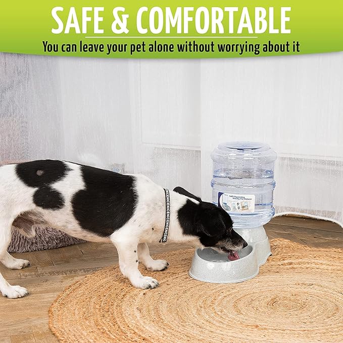 ZONETECH Pet Feeder Dispenser 2 Pack- Premium Quality Durable Self-Dispensing Gravity 1 Gallon Pet Food Bowl- Automatic Self Feeding for Cats and Dogs