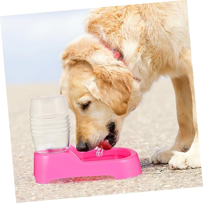 Pink Pet Water Feeder Bowl Safe High Density Material Spill Design Automatic Water Supply for Dogs and Puppies Home and Pet Shop Use