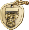 Vintage Pure Copper Personalized Dog Tags, Three-Dimensional Relief Pet Pattern, Custom Pet Tags (A22-Schnauzer)
