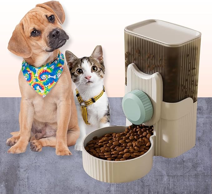Jainchan® Pet Cat Dog Normal/Hanging Automatic Water Drinking/Food Dispenser Container Washable | Pet Food Container Dog Food Container | Dog Assecories | Gift for Dogs | Food 1 Litter
