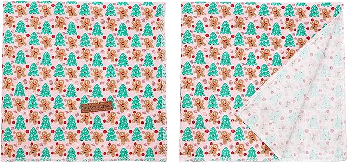 Elegant little tail Dog Bandana, Christmas Dog Bandana 1PC Dog Bandanas Holiday Bib Scarf Soft Washable Square Dog Scarf Adjustable Dog Kerchief for Small Medium Large Dogs
