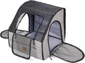 Travel Safety Carrier for Pets, Collapsible Dog Crate for Car Travel, Portable Car Seat Kennel for Small Medium Dogs Cats with Storage, Soft Dog Soft-Sided Carrier with Mesh Zipper Windows L