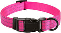 Mile High Life Dog Collar | Nylon Reflective Dog Collars | Light Weight Puppy Collars | Pink Dog Collars for Large Dogs (Solid Pink, Large)