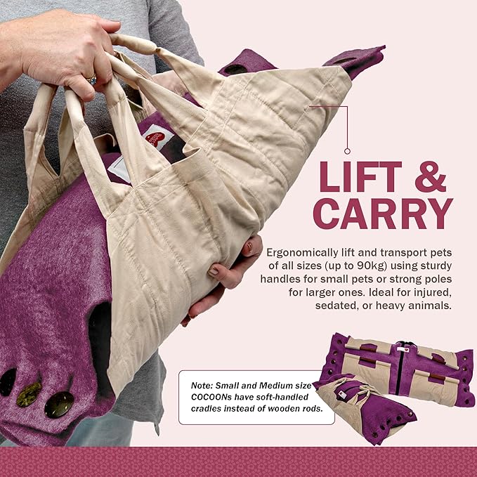 Cocoon® - Eco-Friendly Pet Burial & Cremation Ceremony Kit (Premium Wool) - Casket for Dogs and Cats (Choose Size & Color) (Medium, Magenta)