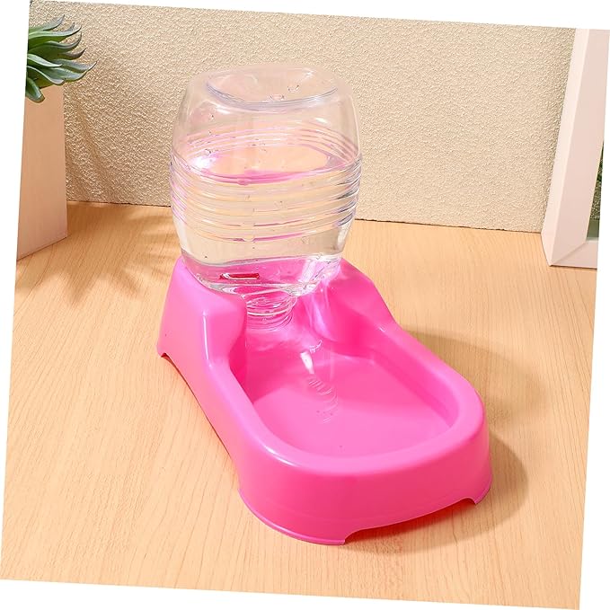 Pink Pet Water Feeder Bowl Automatic Dog Puppy Watering Tool with Stable Design and Safe High Density Material for Home and Pet Shop Use
