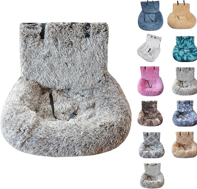 Car Dog Bed with Safety Straps, for Large&Small Dogs, Pets Bed for Travel with Thick Cushion Removable and Easy to Clean (H, l)