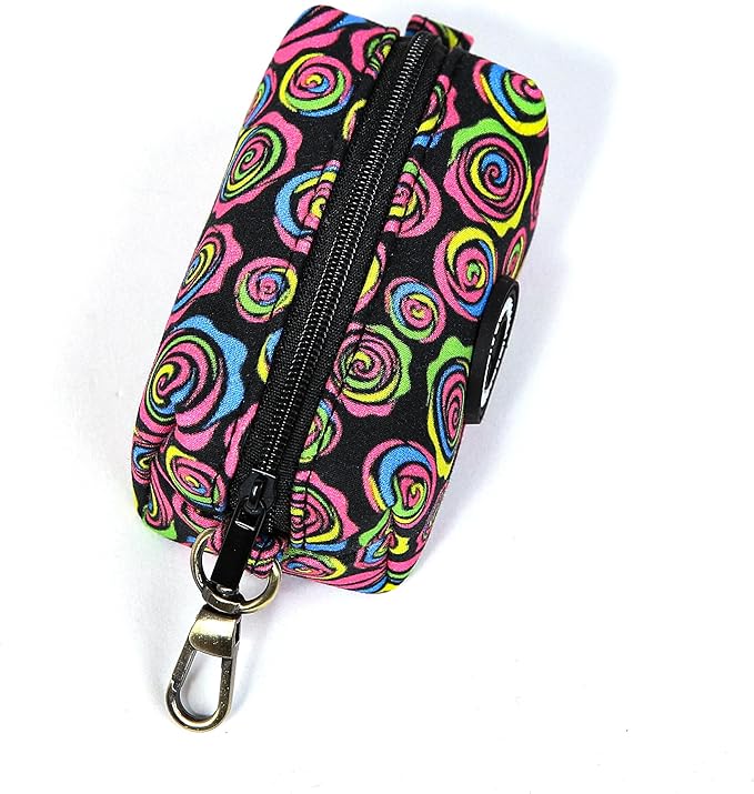 Organic Cotton Dog Poop Bag Holder for Leash Brass Hardware Waste Bag Dispenser Pet Waste Management Solution