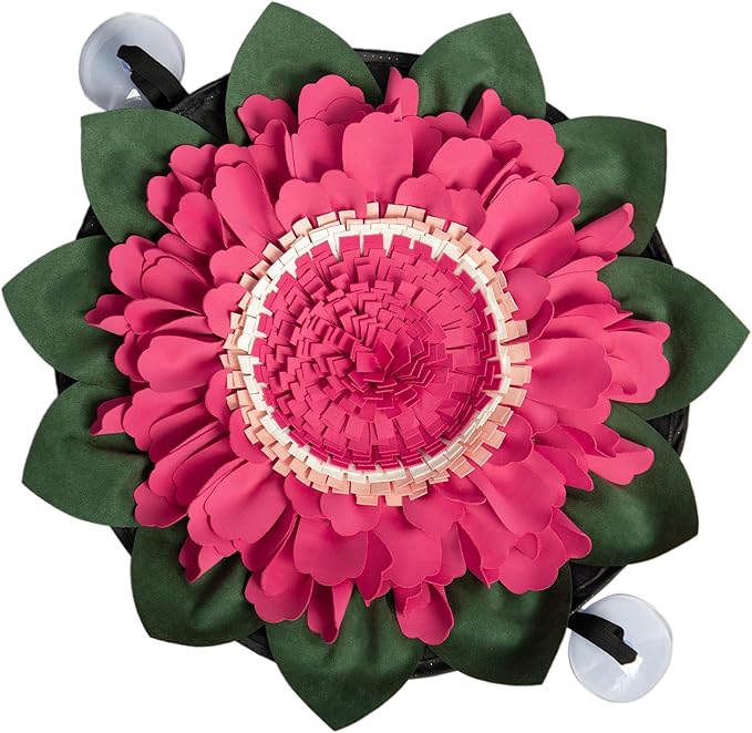 Snuffle Mat for Dogs Cat Pet Treats Slow Feeding Mat Durable Interactive Puzzle Toys for Stress Relief, Encourages Natural Foraging Skills, Enrichment to Keep Dogs Busy Round 20Inch(Hot Pink)