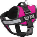 Dogline Vest Harness for Dogs and 2 Removable Nose Work Patches, X-Small/15 to 19", Pink