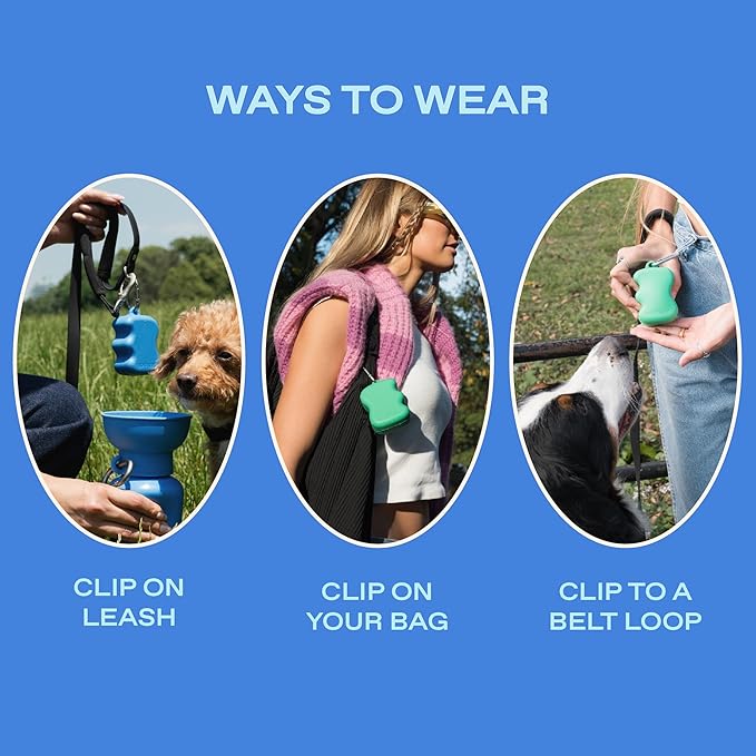 Springer Dog Treat Pouch for Effort-Free Squeeze Dispensing - Easy-Fill, Food-Grade Silicone Treat Pouches for Pet Training - Includes Carabiner-Blueberry