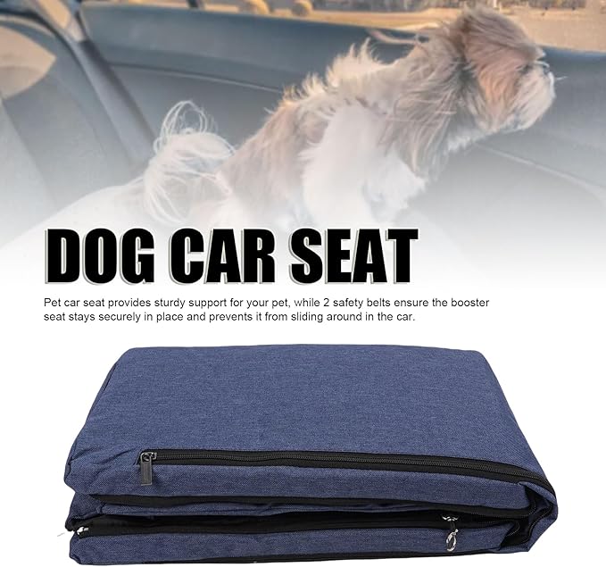 Dog Car Booster Seat, Portable Dogs Armrest Booster Seat Ideal Height for Window View, Handheld to Shoulder Bag for Small Dog Cat