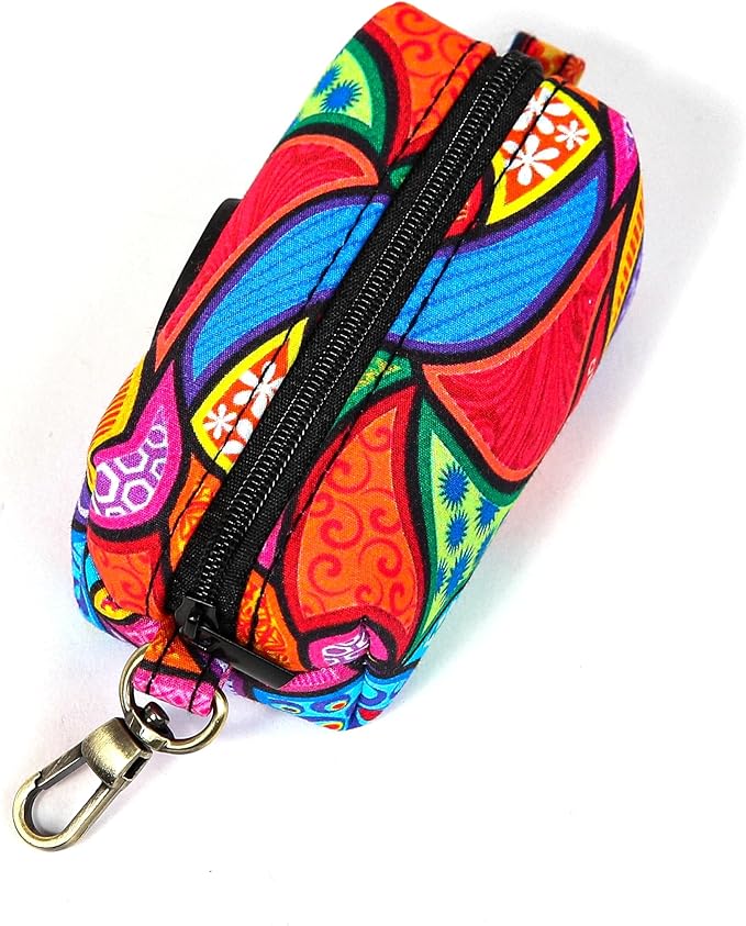 Organic Cotton Dog Poop Bag Holder for Leash Brass Hardware Waste Bag Dispenser Pet Waste Management Solution