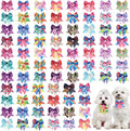 Wesiti 80 Pcs Dog Bows Ties for Small Dogs Assorted Pattern Pet Bowtie Collar Bows Cat Bowtie Collar Bowknot for Small Medium Puppy Pet Photography Grooming Party(Lively Style)