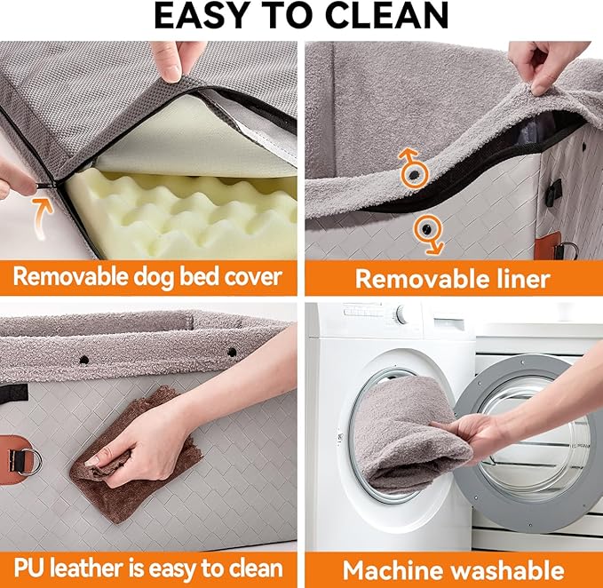 Dog Car Seat for Small Dogs,PU Leather Pet Car Seat Boosters,Puppy Cat Carseats with Washable Removable Cover(Grey, Small)