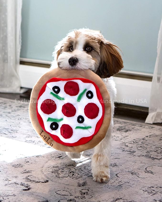 Dog toys, Snuffle mat, Handmade Personalized Pizza dog toys
