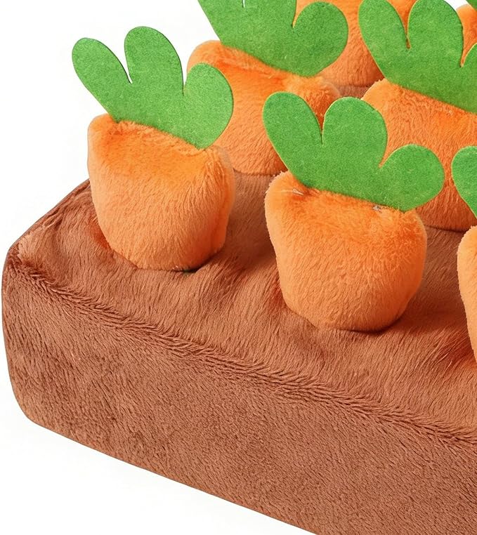 Dog Snuffle Mat - Puzzle Treat Toy with Carrots, Puppy Enrichment Mats for Mental Exercise, Boredom Reduction Accessory, Pet Activity Mat with Fun Challenge, Indoor Training Tool for Home Use