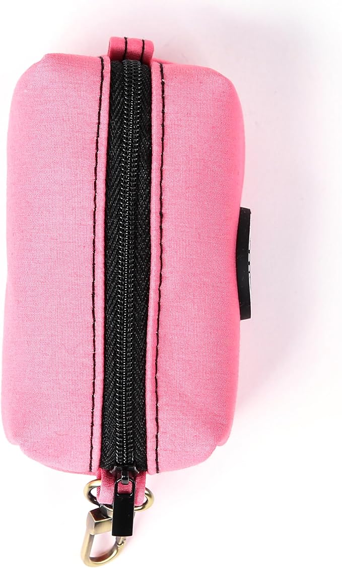 Organic Cotton Dog Poop Bag Holder for Leash Brass Hardware Waste Bag Dispenser Pet Waste Management Solution