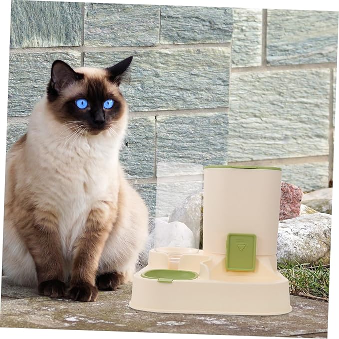 YARNOW Automatic Pet Water Dispenser Dog Cat Feeder Detachable Water Dispenser Large Capacity Fresh Dry and Wet Food Separation Easy Cleaning Sturdy Pp Material