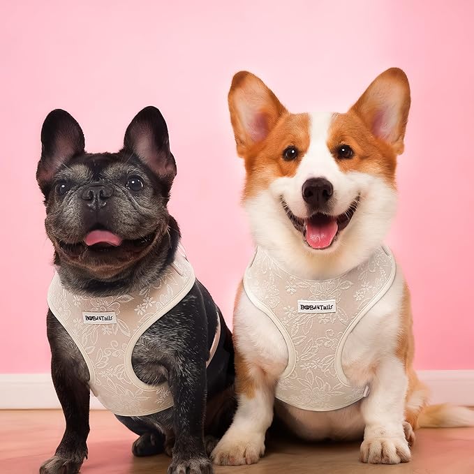No Pull Dog Vest Harness for Small&Medium Dogs, Side Clip Adjustable Pet Vest, Soft Breathable, Fashion Dog Harnesses for Walking, Running, Shopping (Nude, S)