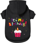 GreenJoy Dog Sweater Dog Hoodie Cold Weather Coat Hooded Sweatshirt for Puppies,Cats, Small Medium Large Dogs (Black(It's My Birthday), Large)